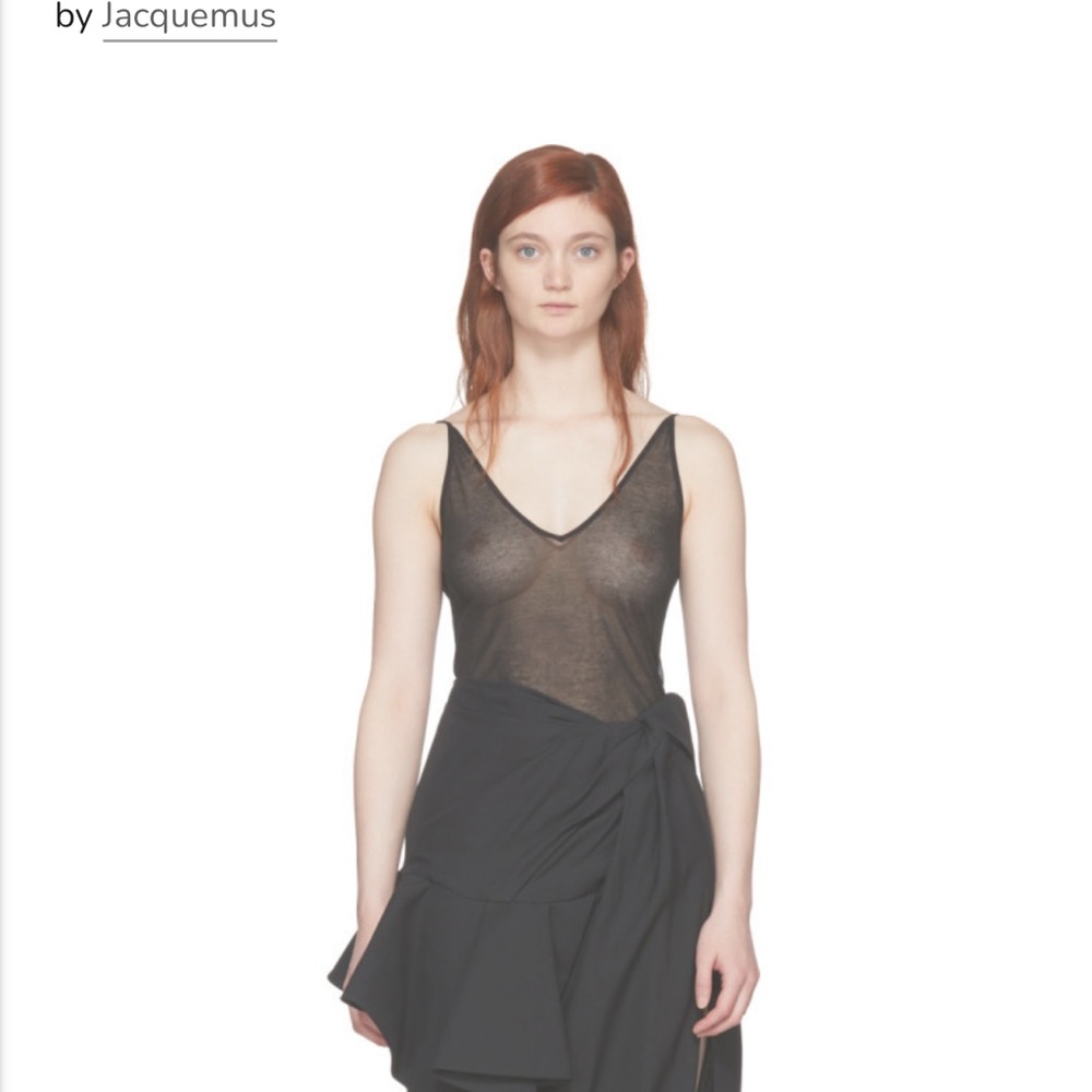 JACQUEMUS sheer tie back top